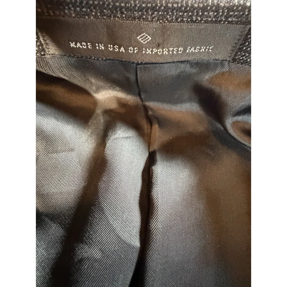 Joseph Abboud Black Label Blazer 44L Silk Wool Gray USA Union Made Sport Coat